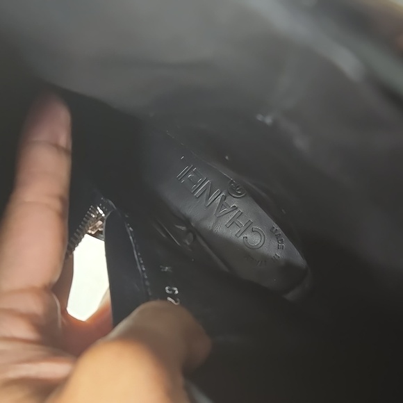 CHANEL - 14B CC Black Leather Buckle Moto Biker Boots - 37 - Picture 9 of 12